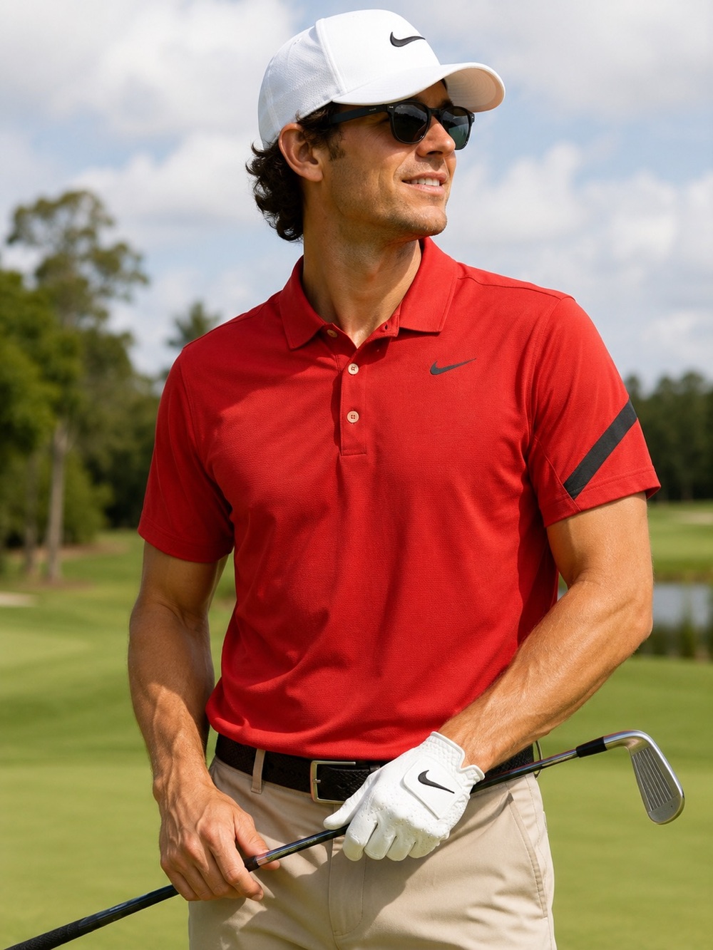 Nike Golf Dri-FIT Polo Shirt – Men’s Large – Red Performance Golf Polo